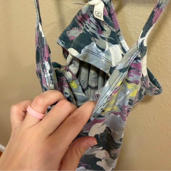 Pact Organic Cotton Blue Purple Printed Shelf Bra Maxi Dress Medium - Picture 11 of 12